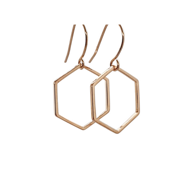 Rose gold hexagon Dangles