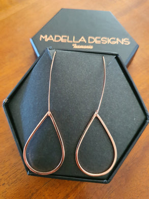 Rose gold large tear drop Dangles