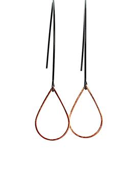 Raindrop rose gold on black dangles