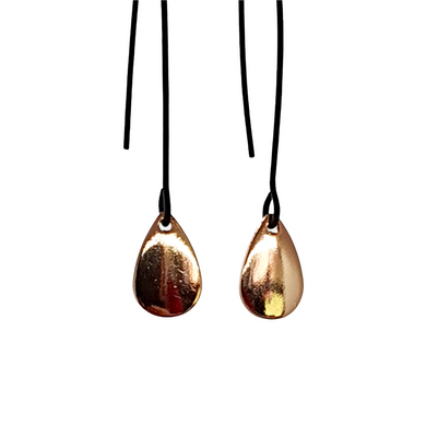 Black & rose gold tear drop dangles