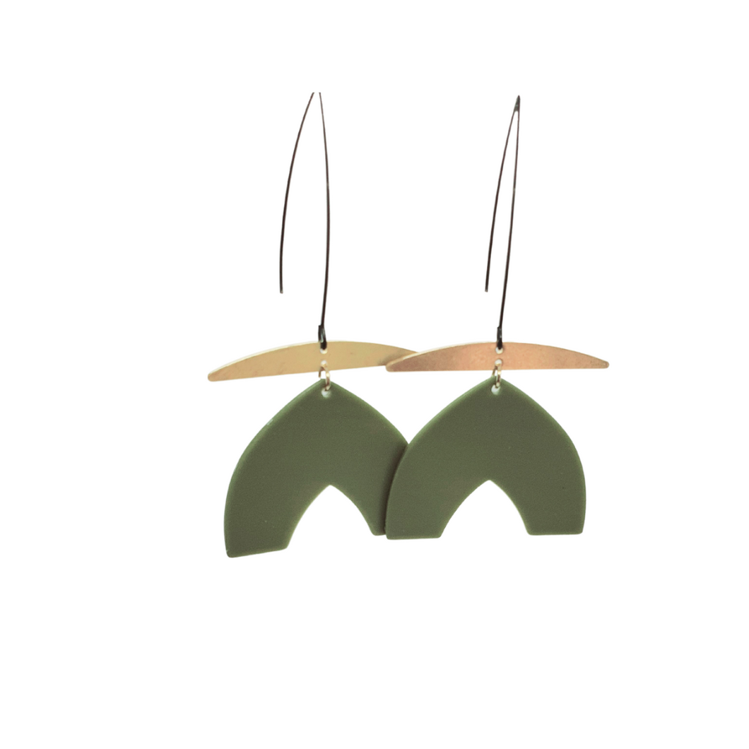 Adelia matte Olive green dangles