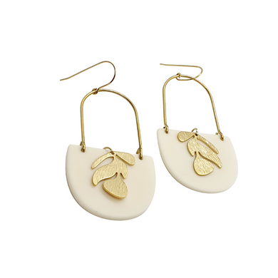 Eva classic ivory colour dangles with a splash of gold