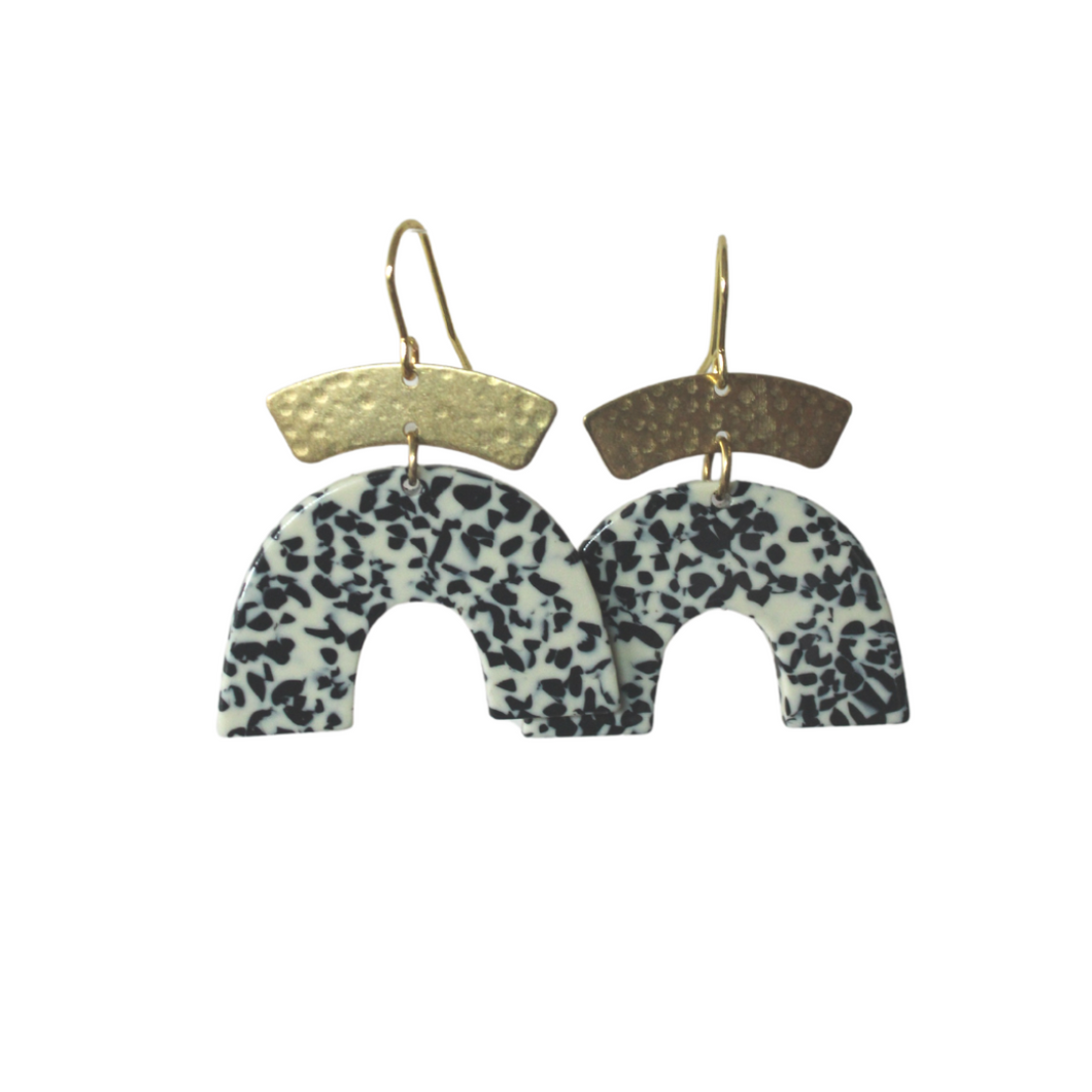Ivory & gold  rainbow dangles